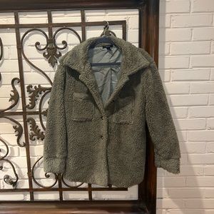 Green teddy coat